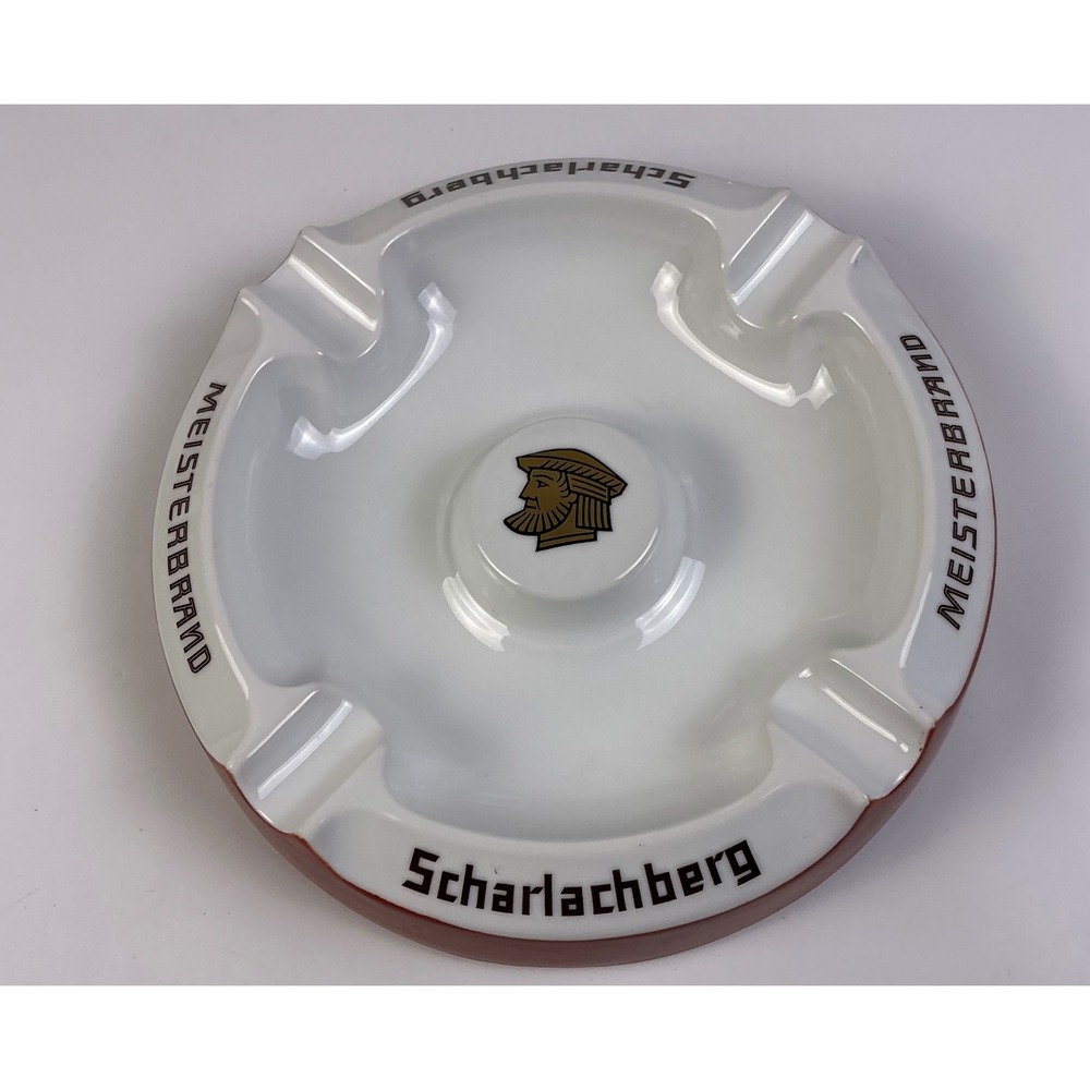 Vintage Scharlachberg Meisterbrand Ceramic Ashtray German Beer Stein Motif